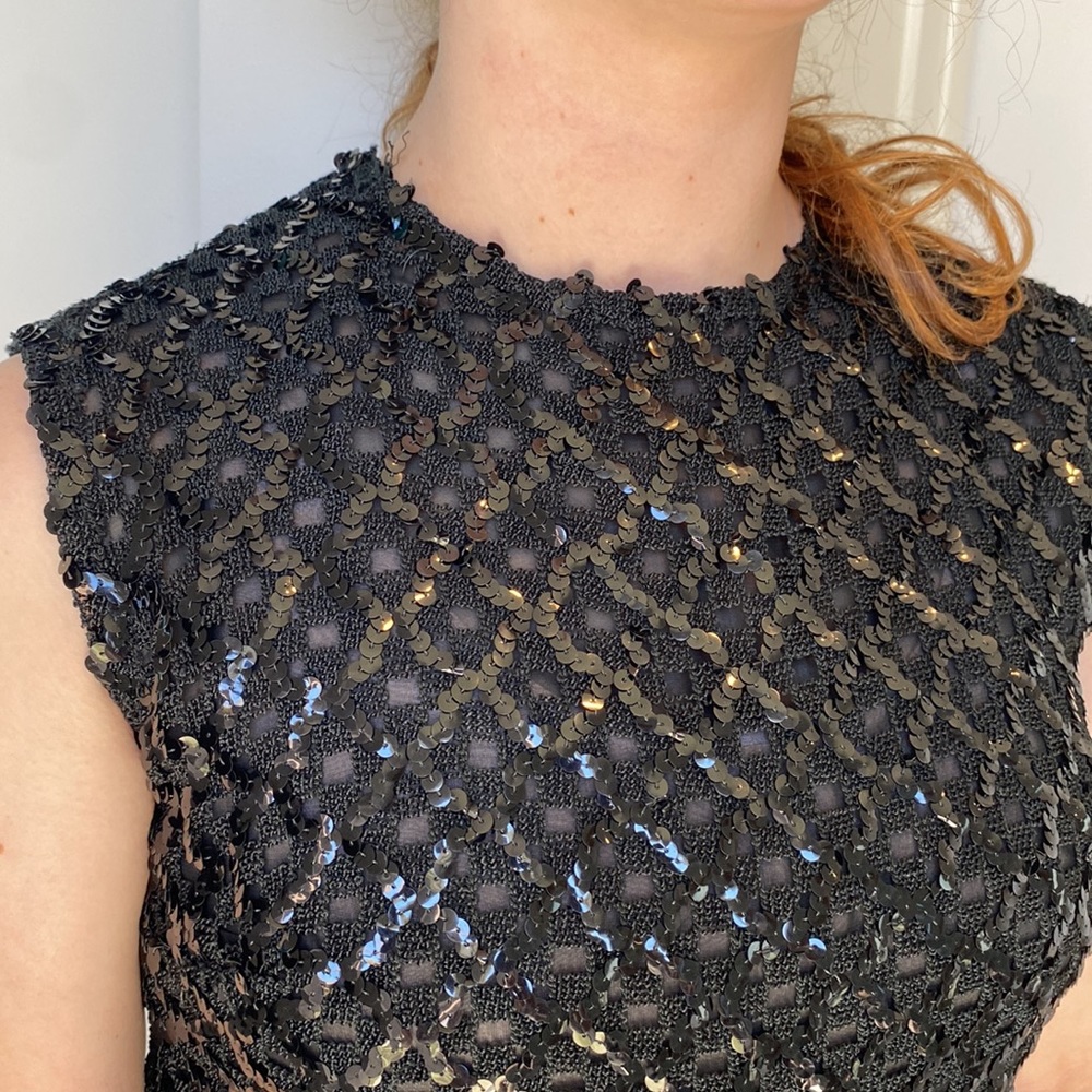 Vintage 60's Glam Sequined Top KORET of California Fitted Crop Length - Picture 5 of 9